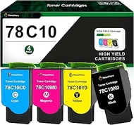 Toner Cartridge Replacement for Lexmark 78C10K0 78C10C0 78C10M0 78C10Y0 High-Yield for CS421dn CS521