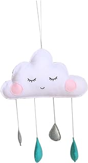 Toyvian Kids Playset Tent Cot Felt Balls Cloud Wall Decals Kids Room Wall Cloud Toys for Baby Cloud Hanging Decor Infant Toy Heart Garland Baby Nursery Ceiling Mobile Child Raindrop Wreath
