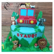 Kue Ulang Tahun Mobil Hewan / Animal Cake / Kue Ultah Karakter Hewan