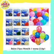 (25Pcs) Metallic Balloons (2.8gr), metallic birthday balloons, colored metallic balloons, plain meta