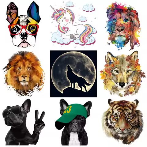 Cartoon Animal Diy Patch Iron On Clothes Jeans Fashion Diy Accessory Sticker Heat Press Appliqued Th