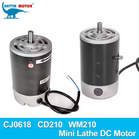 RATTM Mini Lathe Motor 550W 750W DC Brush Motor 110V 220V for CJ-0618 CD/WM210 Wood Milling Lathe Ma
