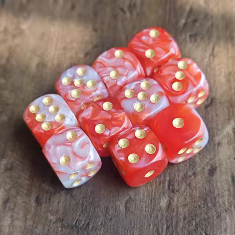 16MM Red and White Points D6 Dice Set Warhammers 40K Dungeons and Dragons Board Game