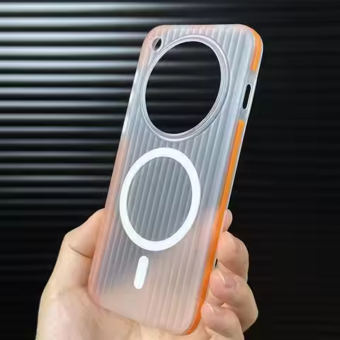 For OPPO Find X8 Ultra X8S Plus Case Corrugated Anti-skid Chain Transparent Magnetic PC Shockproof C