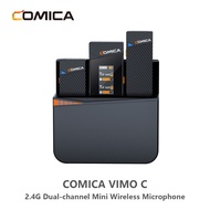 Comica Vimo C 2.4G Mini Lapel Microphone with Charging Case for Smartphone Camera Podcast Interview 