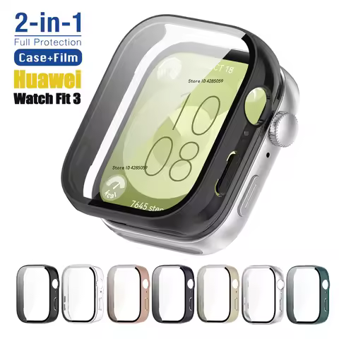 Case+Glass For Huawei Watch Fit 3 Smart watch Screen Protector Full Coverage Protective Cover For wa