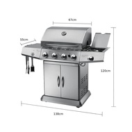 (2024) 🚛 FREE DELIVERY | 4+1-Burner Gas BBQ, Grill, Barbecue || 石油氣, 戶外, 燒烤, 爐頭, 燃氣燒烤爐