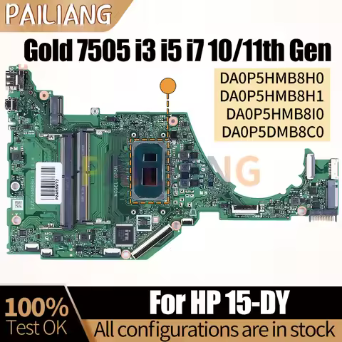 For HP 15-DY Notebook Mainboard Laptop DA0P5HMB8H0 DA0P5HMB8H1 DA0P5HMB8I0 DA0P5DMB8C0 I3I5I7 10/11t
