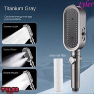 TYLER Shower Head, 3-mode High Pressure Shower Spray Nozzle, Modern Water Saving Adjustable Handheld Rainfall Shower Head Bathroom Accessary