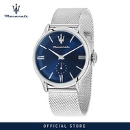 【2 Years Warranty】 Maserati Epoca 42mm Blue Sunray Dial Mens Quartz นาฬิกาข้อมือ R8853118017