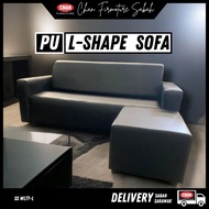 [CHAN FURNITURE SABAH] PU L-SHAPE SOFA (EM) SS WL77-L