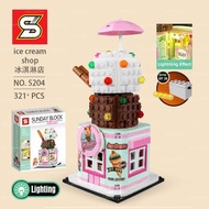 【Barang spot】 SY Sheng Yuan Ice Cream/Pineapple/Bakery/Flower Shop Sunday Block Series BuildingBrick