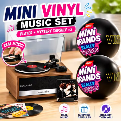 ！newRelease: Zuru Mini Brands Vinyl Surprise Ball with Mini Playable Discs – Collectable Gift Ideal 
