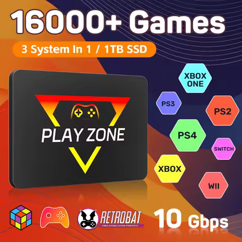 Playzone 1TB Retro Game SSD For PS5/Xbox/Switch/PS4/PS3 Portable Emulator Consoles With 16000+ Games