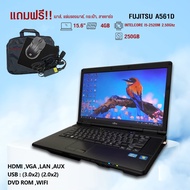 โน๊ตบุ๊คมือสอง Fujitsu Core i5 เล่นเน็ต ทำงาน ดูหนัง ฟังเพลง คาราโอเกะ ออฟฟิต ประกัน 3 เดือน