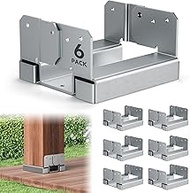 6x6 Post Base Brackets Heavy Duty, 6x6 Post Base for Concrete, Galvanized Decking Post Anchors Wood 