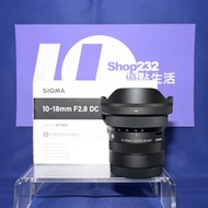 『Trade In優惠』新淨 Sigma 10-18mm F2.8 DC For Sony E 超廣角鏡 半幅鏡頭 等效15-27mm F2.8大光圈 輕巧便攜 旅行一流 E-Mount A6700 