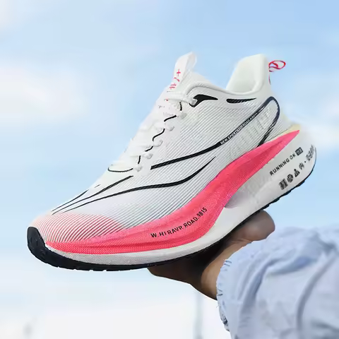 2025 nuevos zapatos para correr con placa de carbono para hombre, zapatillas antideslizantes acolcha