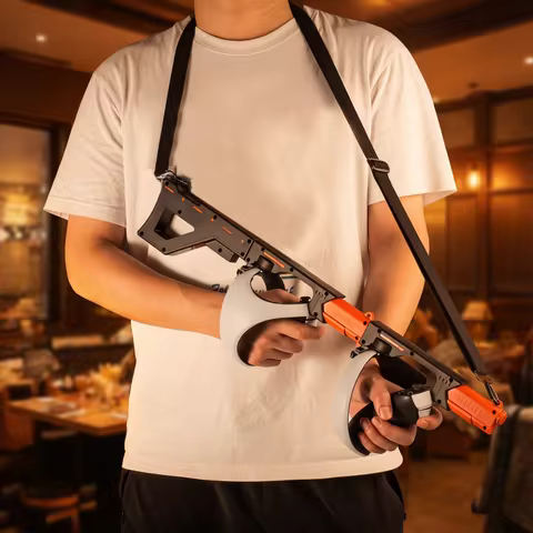 Magnetic VR Gun Stock for Playstation VR2 Handle Attachment with Shoulder Straps for Enhance FPS Gam