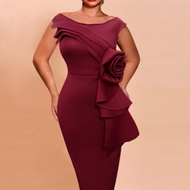 Designer Model Cutting Piece Stitching Dress Elegant U-Neck Sleeveless Dress plus Size