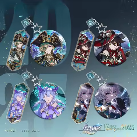 Honkai: Star Rail Game Merch Keychain Aventurine Robin Fugue Feixiao Backpack Key Decoration Pendant