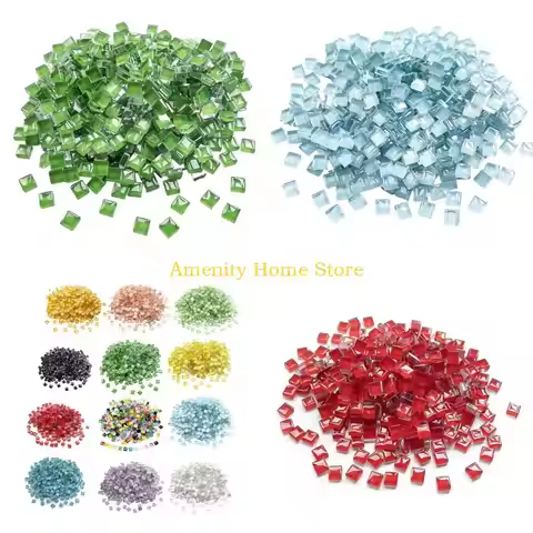 F26C Small Square Crystal Glass Tiles for DIY Art and Craft Pattern Work