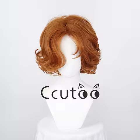 Game Path to Nowhere Lady Pearl Wig Short Curly Orange Cosplay Wig Synthetic Hair Heat Resistance Fi
