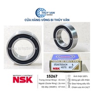 Small round ball bearing 15267 (15x26x7), DDUCM rubber seal, NSK Japan
