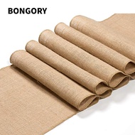 BONGORY Vintage Table Runner Wedding Burlap Hessian Country Burlap Chair Sashes
