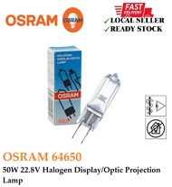 OSRAM 50W Halogen Display/Optic Projection Lamp 64650 HLX 22.8V G6.35 NAED 54257 Made in Germany x1