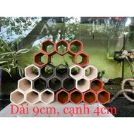 Hexagonal ceramic cave with 2,3,4,5 holes for fish, shrimp, pleco, Crayfish, cory