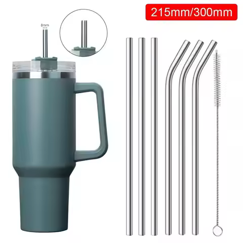 1Pcs Reusable Stainless Steel Straws Straight Bent Straws Vacuum Tumbler Themos Cup Straw for Stanle