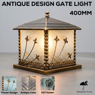 Antique flower design gate light gate lamp lampu tiang 400MM