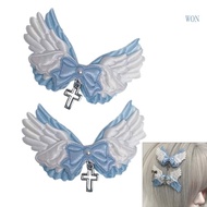 WON Unique Blue Wing Hair Accessory Soft Angel Wing Fashionable Hair Clip Ornament