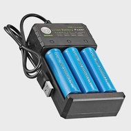 Smart 18650 Charger 3 Slots 4.2V Li-ion Battery USB Independent Charging 18650 18500 14500 16650 26650 Lithium Battery Charger