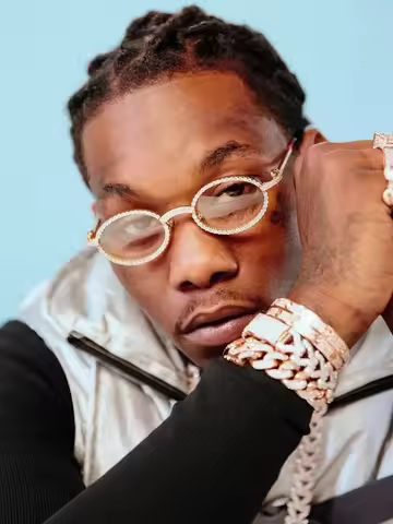 Quavo with the same American retro oval glasses hiphop rap hip-hop sunglasses men's 2025 new gangste