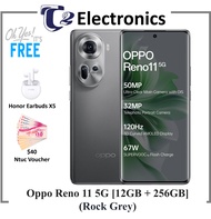 Oppo Reno 11 5G | 12GB RAM + 256GB ROM | Free $40 Ntuc Voucher &amp; Honor Earbuds X5 | Natural Aesthetic Design | 32MP Telephoto Camera | - T2 Electronics