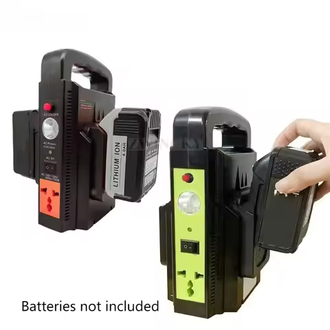For Makita/DeWal/Milwaukee/Bosch 18v Battery 150W Dual-Channel Power Inverter 110V 220V Outdoor Mobi