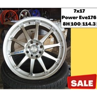 Sport Rim Car 7x17 E1 Racing Power Eve176 8H(100/114.3) Wheel 1set Hyper Silver