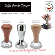 CaffeTeCo – Espresso Coffee Tamper with Wood Stainless Steel Handle/ 51mm Tamper / 53mm Tamper / 58m