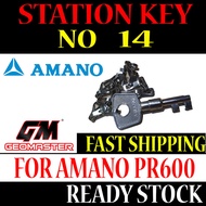 Amano Watchman Clock Station Key No 14 - Amano Key