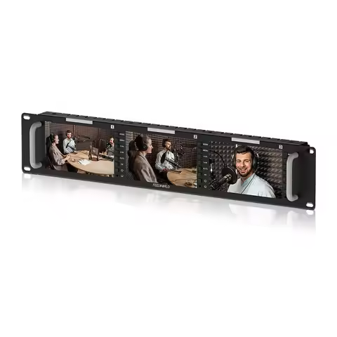 Feelworld T51-H Triple 5 inch 2RU Leightweight HDMI Broadcast Monitor LCD TFT 800x400 HDMI AV Rack M