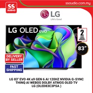 【 DELIVERY BY SELLER 】LG  OLED83C3PSA 83" EVO 4K α9 GEN 6 AI 120HZ NVIDIA G-SYNC THINQ AI WEBOS DOLB