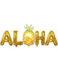 熱帶印花派對主題裝飾夏威夷鳳梨橫幅花環快樂夏天Aloha派對裝飾
