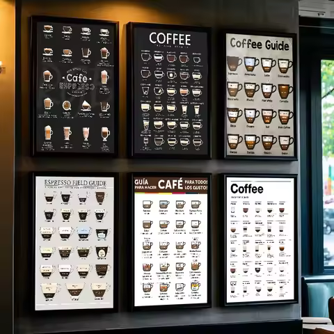 Essential guide to coffee Poster HD art sticky wall waterproof home living room bedroom bar aestheti