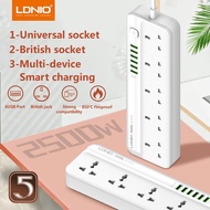 LDNIO Original Product multifunctional  power socket with 6-bit USB charging port power extension cord 5-bit high-power universal socket power strip