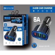 Saver QP-88 Car Charge 3 Port Usb OutputQualcomm 3.0 Quick Car Charger