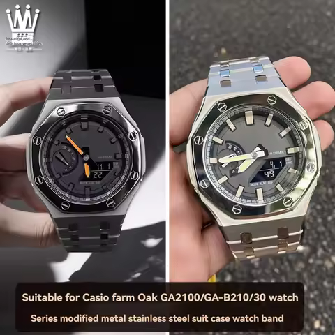 GA2100 Casio Octagonal Watch Stainless Steel Case Fluororubber Strap For Casio G Shock GA-2100/B2100