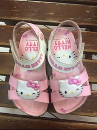 Hello Kitty 凱蒂貓 童鞋 女童 涼鞋 輕量 透氣 魔鬼氈 涼鞋 拖鞋 粉紅色 17號