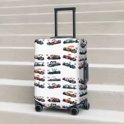 F1 All Cars 2022 Suitcase Cover Protection Elastic Trip Luggage Protector Covers for 18-32 Inch